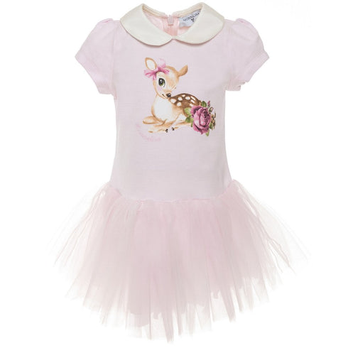 Girls Monnalisa pink bambi Tutu Dress